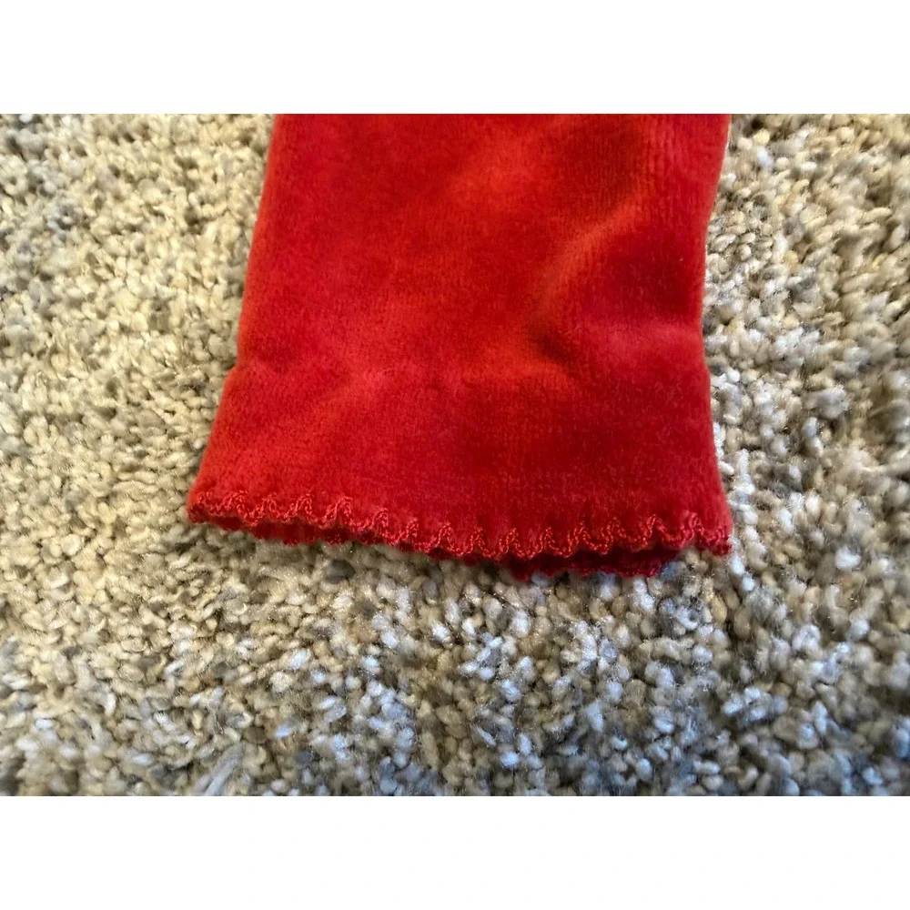 Ralph Lauren Footie Pajamas Velvet 9M Red Plaid Trim Holiday One Piece Romper